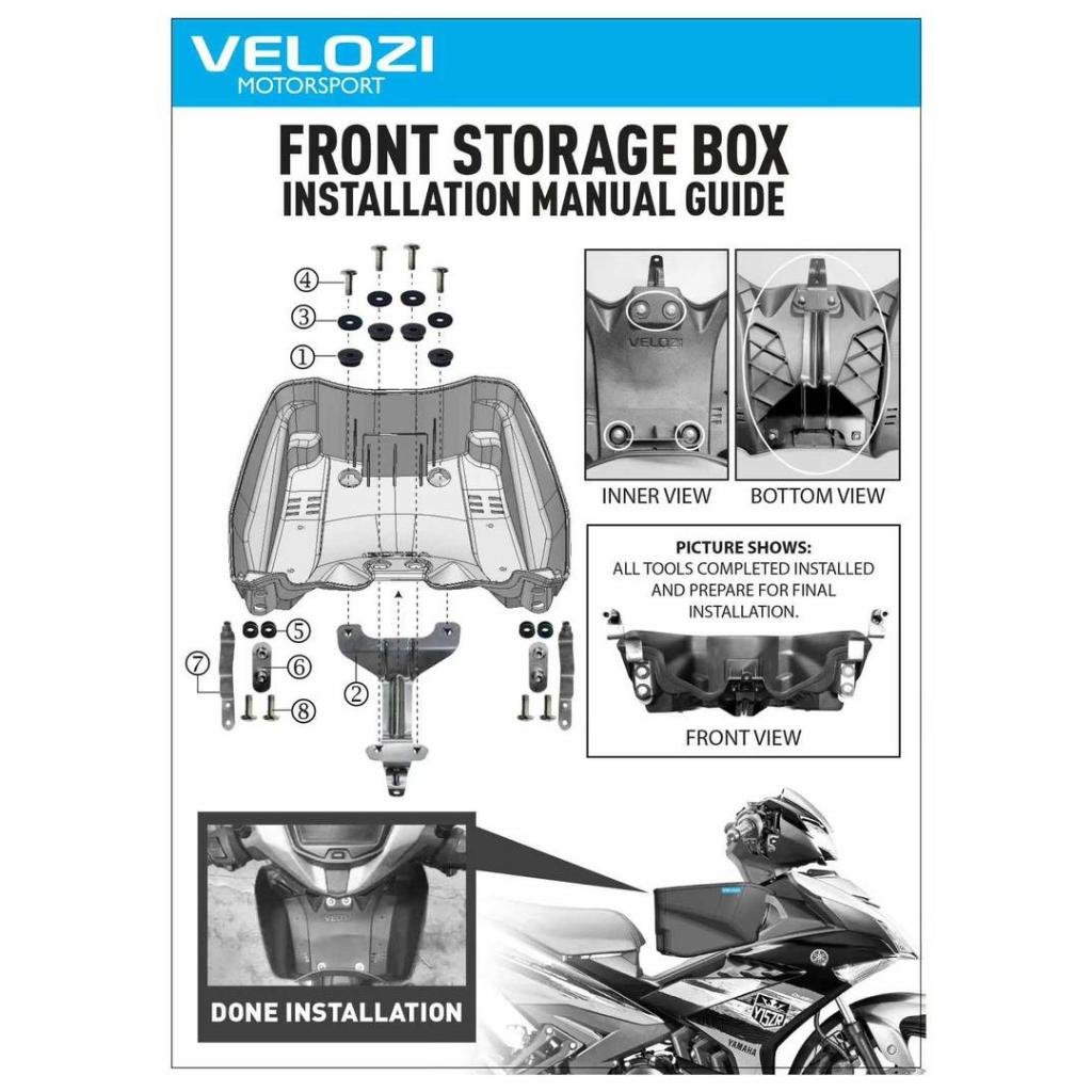 FRONT BASKET BOX STORAGE BAKUL DEPAN VERSION VELOZI UTK Y15ZR V1 V2 Y16ZR V1 V2 LC 135 V4 V5 V6 V7 V8 LAGENDA FI