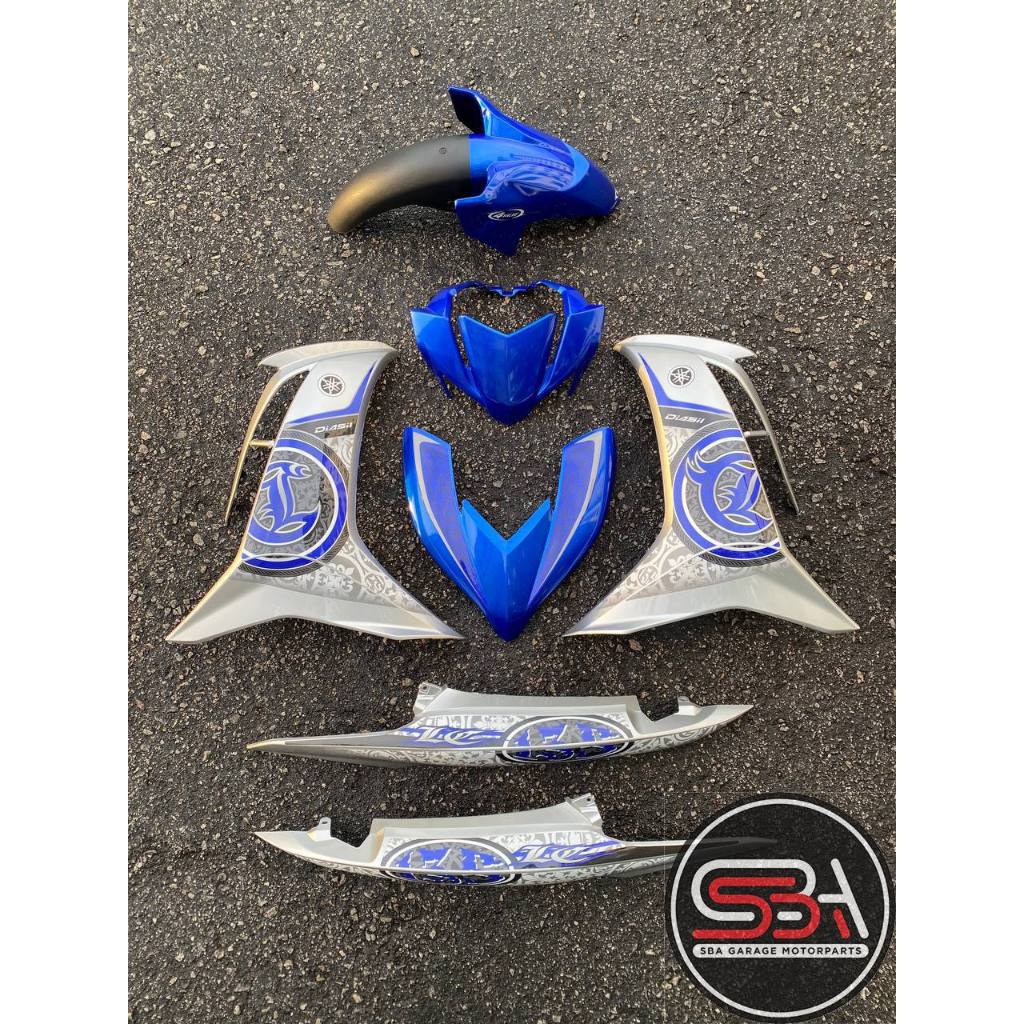 BODYSET COVERSET LC135 LC V8 DR BLUE BATIK 044 FUEL INJECTION FI YAMAHA PLUG AND PLAY DOCTOR OEM