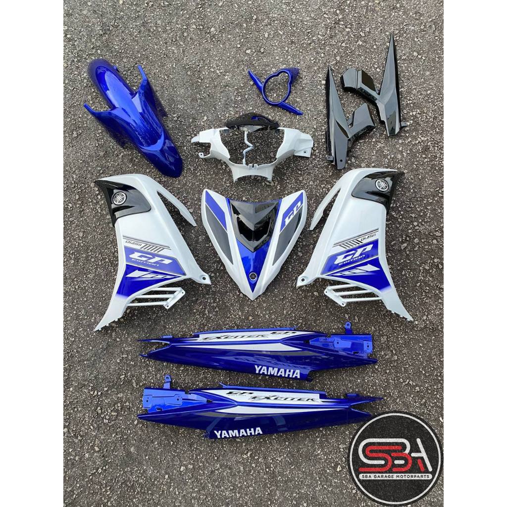 COVERSET BODYSET YAMAHA LC LC135 V2 V6 V7 EXCITER GP BIRU PUTIH STRIPE TANAM VELOZI EDITION ECT-GP-6