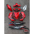 COVERSET BODYSET YAMAHA LC135 LC 135 V1 RM7 MERAH BLACK BATMAN ( L1-BM-2 ) STRIPE SIAP TAMPAL VELOZI
