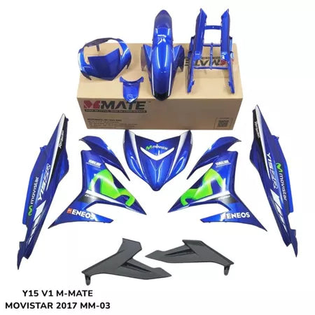 COVERSET Y15ZR Y15 V1 V2 MOVISTAR M HIJAU BIRU DPBMC TANAM PREMIUM EDITION BODYSET YSUKU ORIGINAL VELOZI 2017 M2