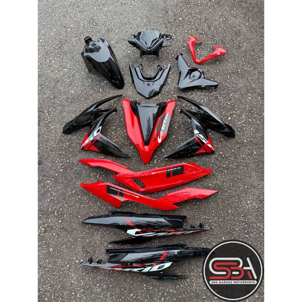 COVERSET HONDA VARIO VARIO150 RED SUN METALIC BLACK MERAH HITAM WITH STICKER SIAP TAMPAL VELOZI VR-S-1