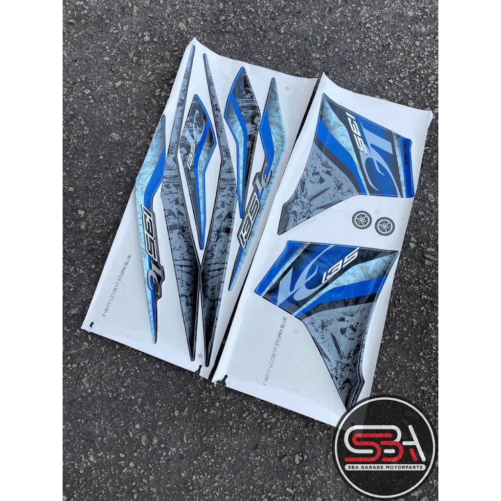 STICKER  BODYSET / STRIPE COVERSET LC135 V6 STORM BLUE BIRU MORITAKA YAMAHA ORIGINAL NO 17