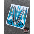 STICKER STRIPE COVERSET BODYSET LC 135 V2 HINGGA V7 YAMAHA MATELIC CYAN MORITAKA NO 19