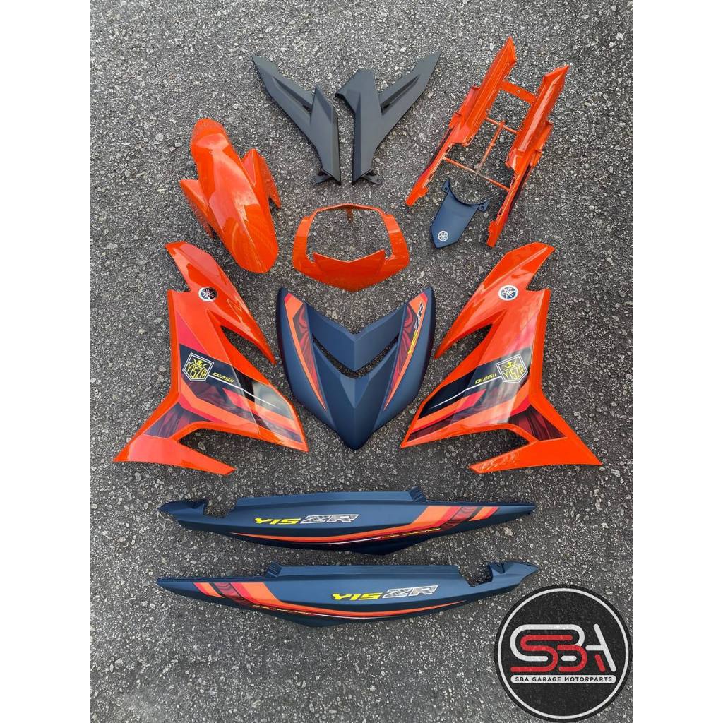COVERSET BODYSET ORIGINAL SET Y15 Y15ZR YSUKU V1 V2 ORANGE 2023 DESIGN ORIGINAL HONG LEONG YAMAHA HLY