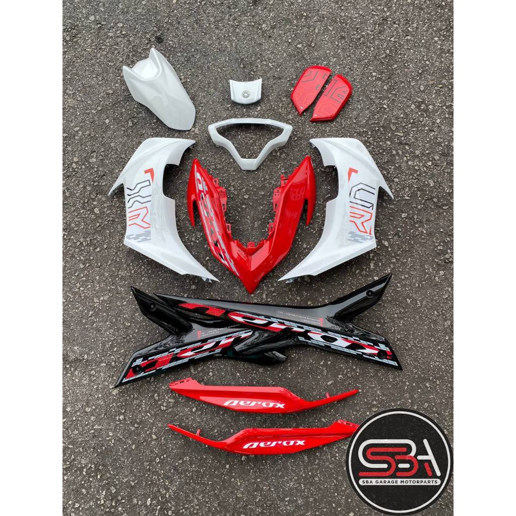 COVERSET BODYSET NVX 155 NVX155 V2 YAMAHA RED SUN WHITE MERAH PUTIH AEROX EDITION VELOZI SIAP TANAM NVX-V2-ARX-4