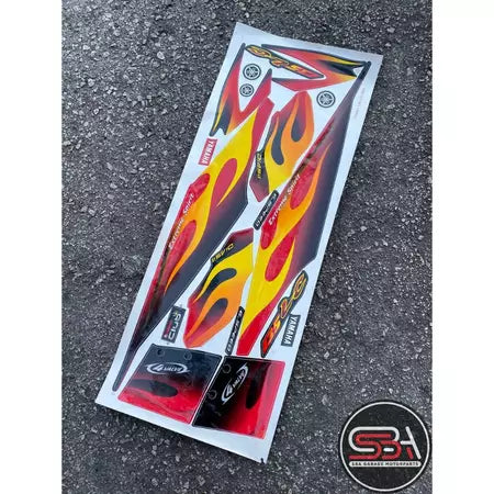 BODY STRIPE STICKER SET / LC135 V1 MORITAKA COVERSET FIRE RED ORIGINAL YAMAHA