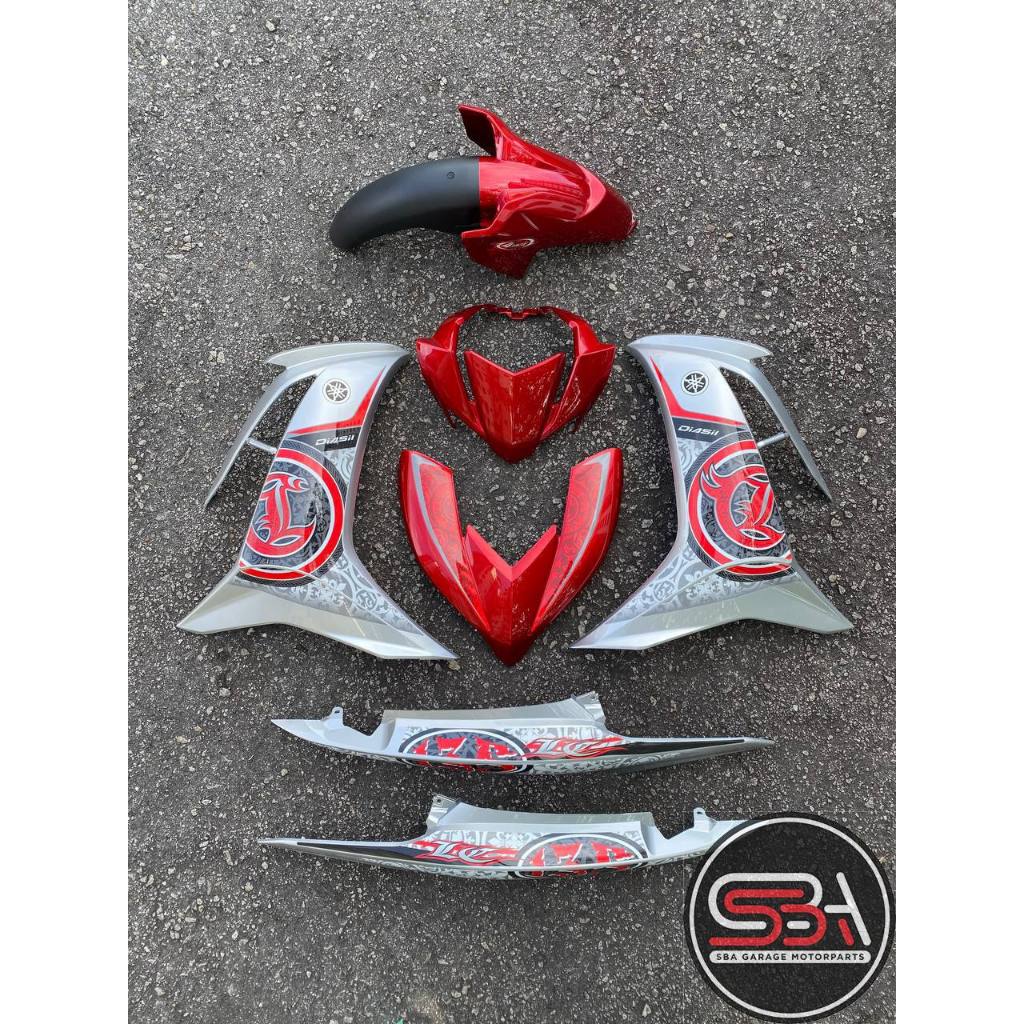 COVERSET BODYSET LC135 LC V8 DR RED MERAH BATIK 045 FUEL INJECTION FI YAMAHA SIAP TANAM VELOZI DOCTOR OEM