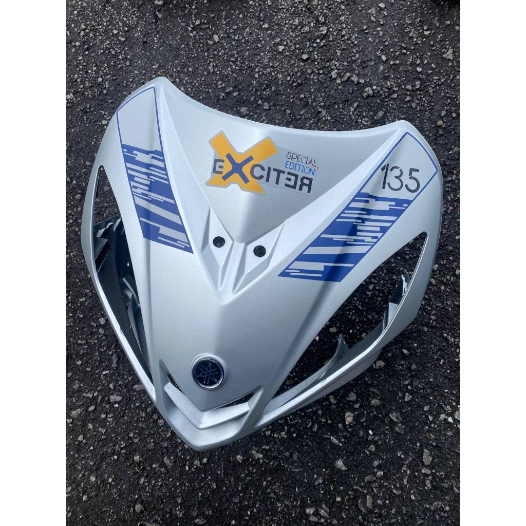 COVERSET YAMAHA LC V1 V2 V3 V4 V5 OEM EXCITER DUSK & DAWN OF THE CITY SILVER BLUE – STRIPE TANAM – FREE  EMBLEM TIMBUL