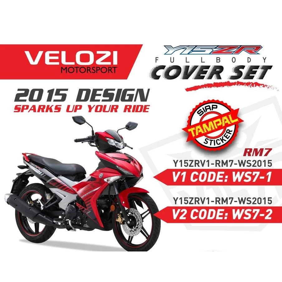 COVERSET Y15ZR V1 V2 RM7 MERAH PURBA BATMAN 1ST EDITION 2015 BODYSET Y15 VELOZI VDOCTOR HLY MMATE SIAP TAMPAL KILANG