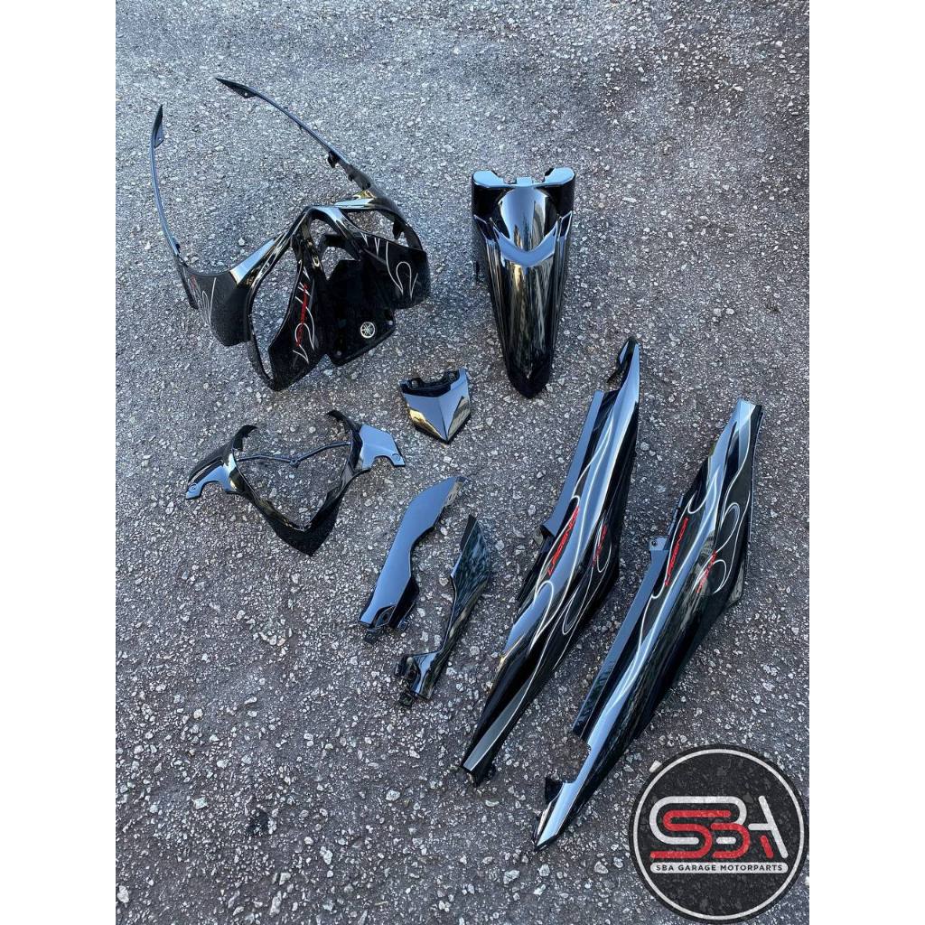 COVERSET BODYSET LAGENDA SRL 115 Fi DOCTOR BLACK HITAM FIRE 001 SIAP TANAM FREE EMBLEM DADA