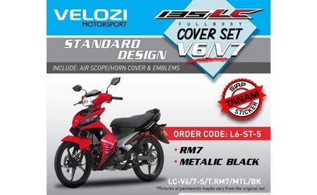 COVERSET BODYSET YAMAHA LC LC135 V6 V7 DR RED BATMAN MERAH 2015 STRIPE TANAM CODE 035 DOCTOR EDITION VELOZI