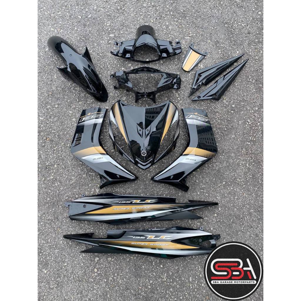 STICKER BODY SET / COVER SET LC 135 V1 MORITAKA GOLD BLACK BROWN HITAM COKLAT YAMAHA ORIGINAL NO 4