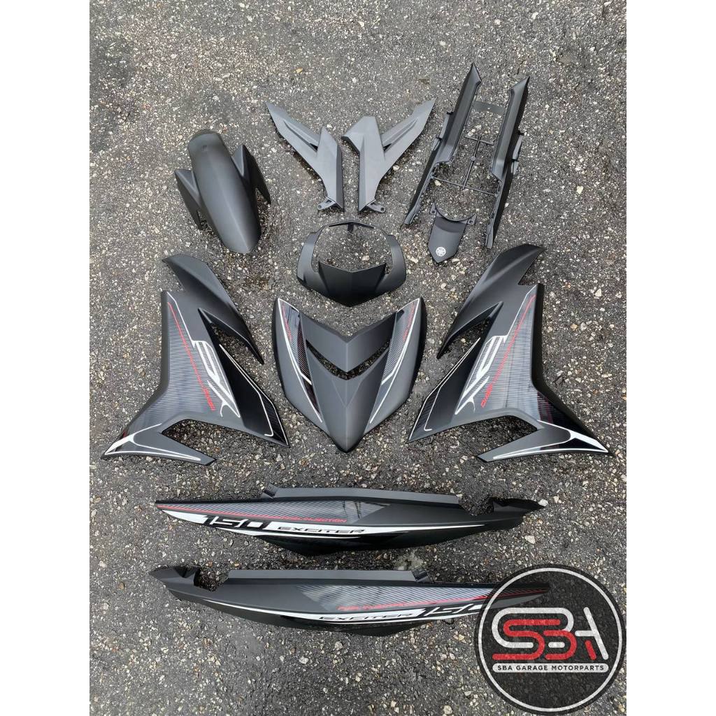 COVERSET Y15 Y15ZR V1 V2 EXCITER RC HITAM MATT PREMIUM EDITION BODYSET ORIGINAL VELOZI SIAP TAMPAL