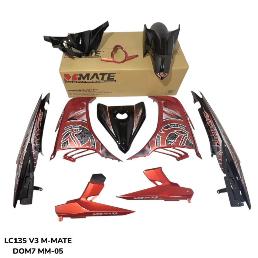 COVERSET BODYSET YAMAHA LC LC135 V2 V3 V4 V5 V6 V7 DR DOM ASAM BOI STRIPE TANAM CODE 044 DOCTOR MMATE TAMPAL