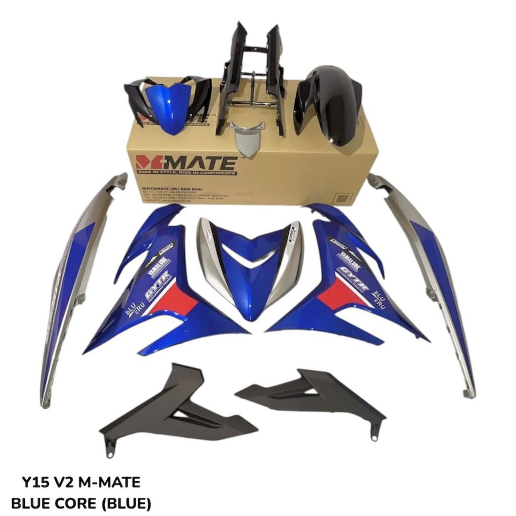 COVERSET Y15 Y15ZR V1 V2 BLUE CORE BLUE EDITION BODYSET MMATE SIAP TAMPAL KILANG