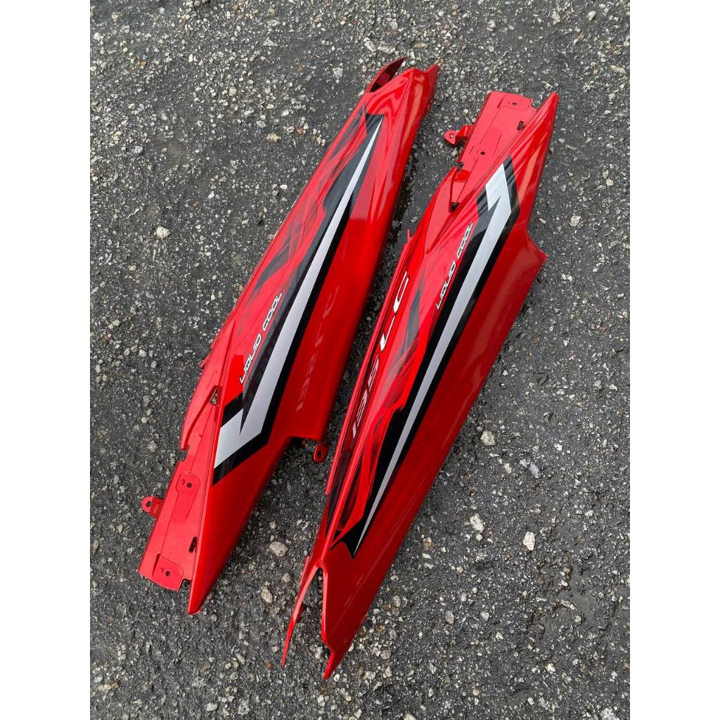 YAMAHA LC LC135 V6 V7 MERAH FULL KILAT STRIPE FIERY RED MORITAKA - COVERSET BODYSET SIAP TAMPAL VELOZI WITH COVER METER