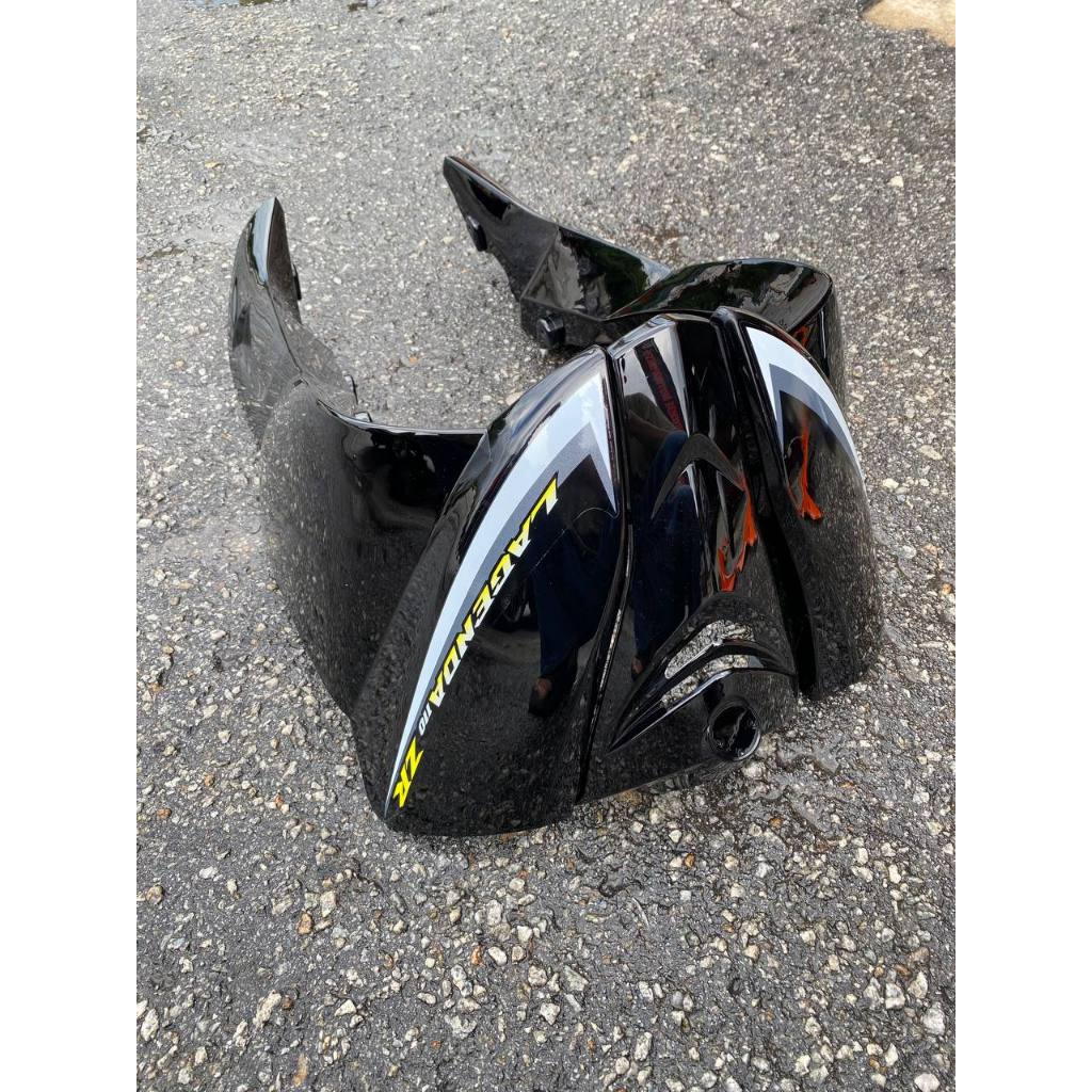 COVERSET YAMAHA LAGENDA SRL 110ZR VOM BLACK ORANGE MADE IN MALAYSIA SIAP TAMPAL STICKER M SEKI VERSION