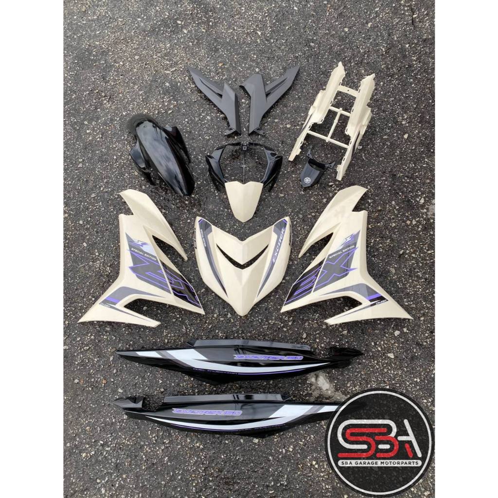 COVERSET BODYSET YAMAHA Y15 Y15ZR V1 V2 CREAMY WHITE - PURPLE EX EXCITER EDITION DOCTOR 028 SIAP TANAM