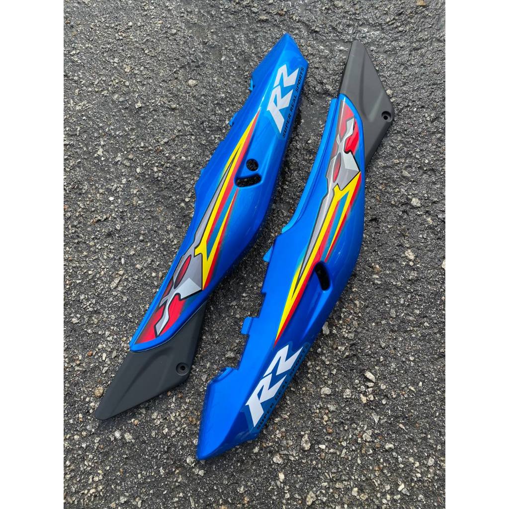 KAWASAKI NINJA DOUBLE R 150 RR STANDARD COVERSET STICKER SIAP TANAM BLUE BIRU TERMASUK TANK ( 2 KOTAK BESAR ) OEM SET