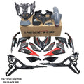 Y16 V1 V2 COVERSET Y16ZR RXZ DESIGN BLACK TONE GREY RED STRIPES Y16-RXZ-E-1 ORIGINAL VELOZI VDOCTOR YAMAHA SIAP TANAM