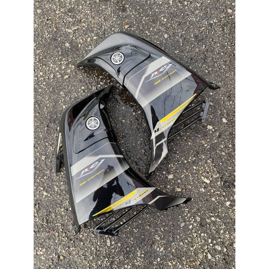 COVERSET BODYSET YAMAHA LC LC135 V6 V7 DR EXCITER RC BLACK HITAM STRIPE TANAM CODE 015 DOCTOR EDITION OEM