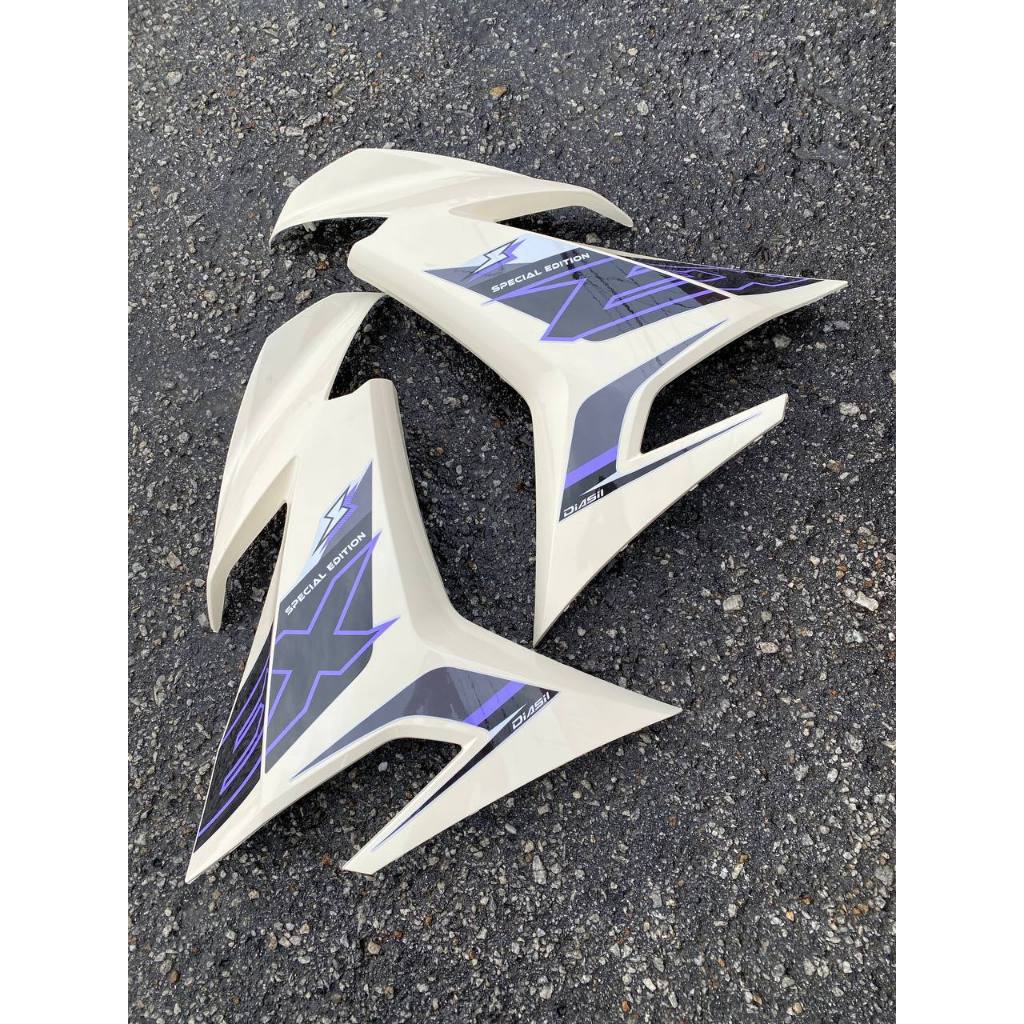 COVERSET BODYSET YAMAHA Y15 Y15ZR V1 V2 CREAMY WHITE - PURPLE EX EXCITER EDITION DOCTOR 028 SIAP TANAM