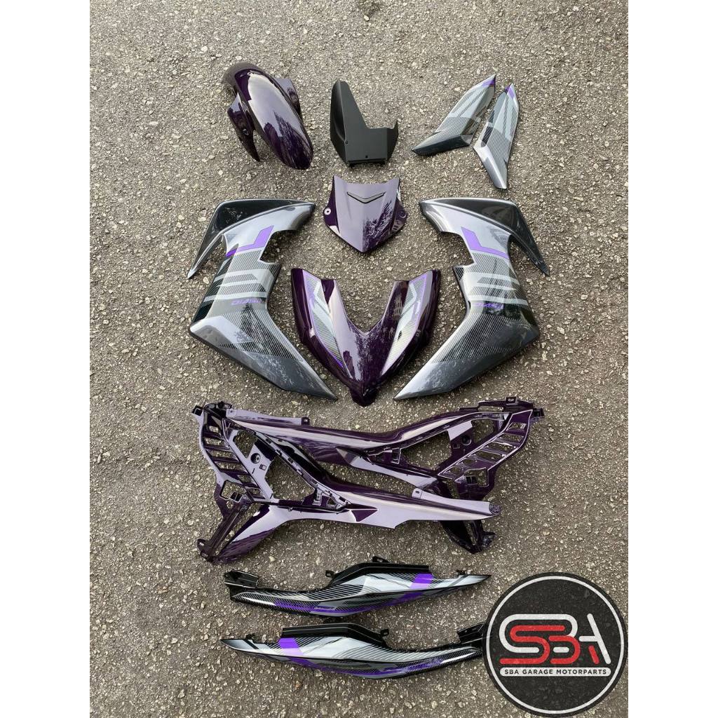Y16 V1 V2 COVERSET Y16ZR EXCITER RC PURPLE BLACK ABS Y16-ECT-RC-11 ORIGINAL VELOZI YAMAHA SIAP TANAM READY STOK