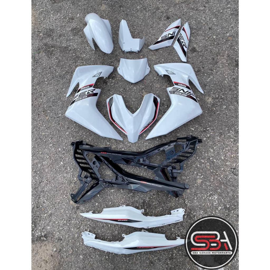 Y16 COVERSET Y16ZR SNIPER CRYSTAL WHITE MATELIC BLACK PUTIH HITAM Y16-SNP-2 ORIGINAL VELOZI YAMAHA SIAP TANAM