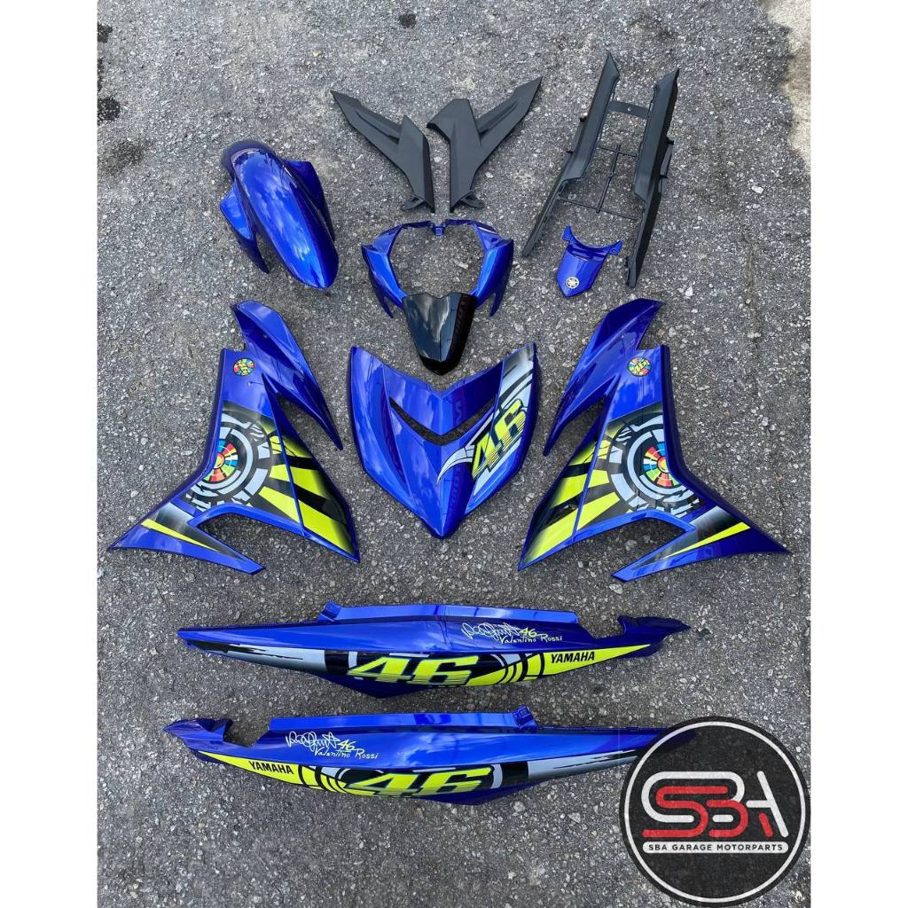 COVERSET YAMAHA BODYSET Y15 YSUKU Y15ZR V1 V2 VALENTINO ROSSI BIRU 46 BLUE SIAP TANAM ORIGINAL VELOZI VR46-2