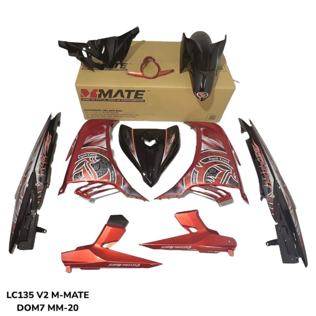 COVERSET BODYSET YAMAHA LC LC135 V2 V3 V4 V5 V6 V7 DR DOM ASAM BOI STRIPE TANAM CODE 044 DOCTOR MMATE TAMPAL