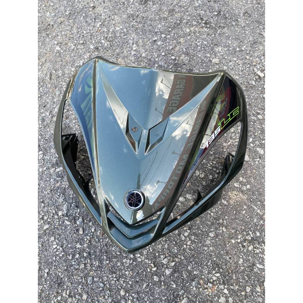 COVERSET BODYSET YAMAHA LC LC135 V1 ARMY GREEN LUMUT DNLGM1 DESIGN ORIGINAL 008 FREE EMBLEM YAMAHA STRIPE TANAM DOCTOR
