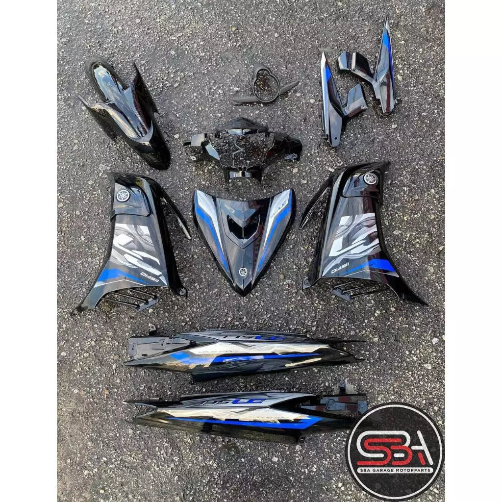COVERSET LC 135 V2 V3 V4 HITAM SMX ORIGINAL HONG LEONG YAMAHA HLY STRIPE BIRU SILVER V7 SIAP TAMPAL