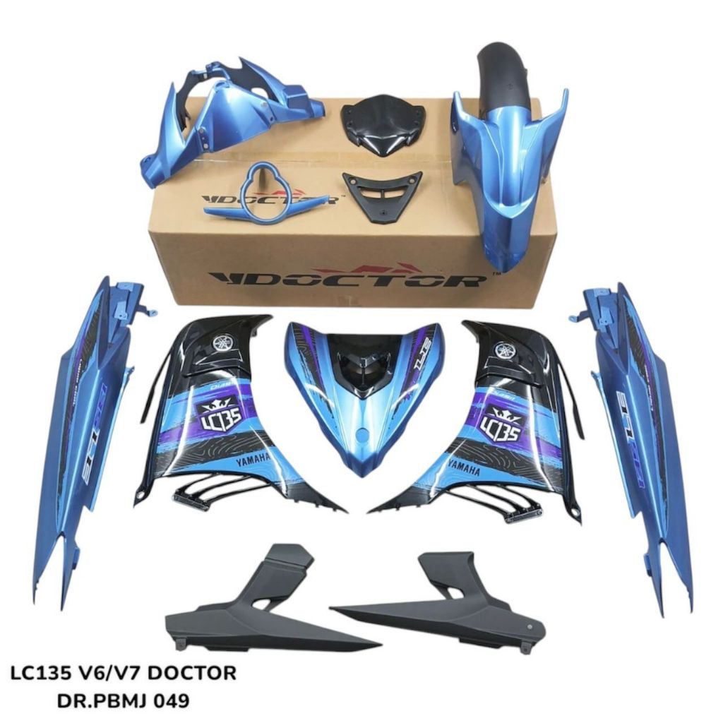 COVERSET YAMAHA ORIGINAL SIAP TANAM LC135 V6 V7 PBMJ METALIC BLACK ORIGINAL VELOZI / DOCTOR 049 SIAP TANAM L6-ST-10