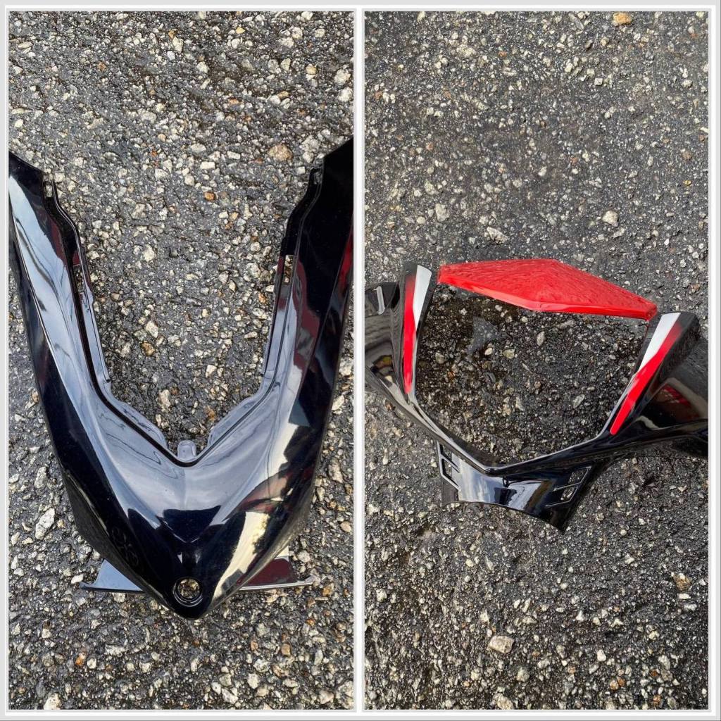 COVERSET BODYSET MODENAS KRISS MR3 DRUM RED BLACK MERAH HITAM SIAP TAMPAL M SEKI SET
