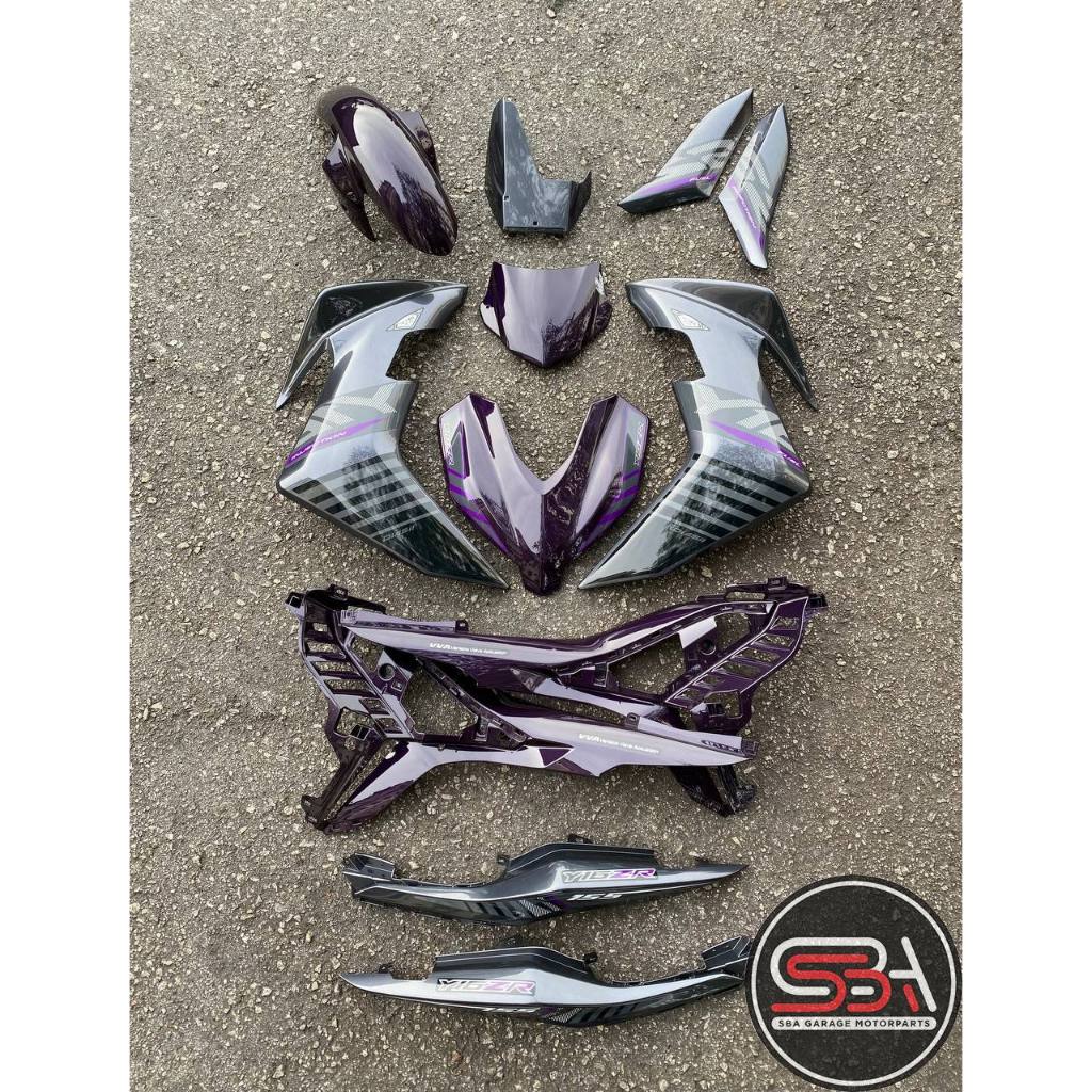 Y16 V2 COVERSET Y16ZR ABS ORIGINAL VELOZI PURPLE GREY 2015 BATMAN Y16-V2-ST-3 METALIC PURPLE STANDARD SIAP TANAM