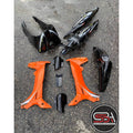 COVERSET YAMAHA LAGENDA SRL 110ZR VOM BLACK ORANGE MADE IN MALAYSIA SIAP TAMPAL STICKER M SEKI VERSION