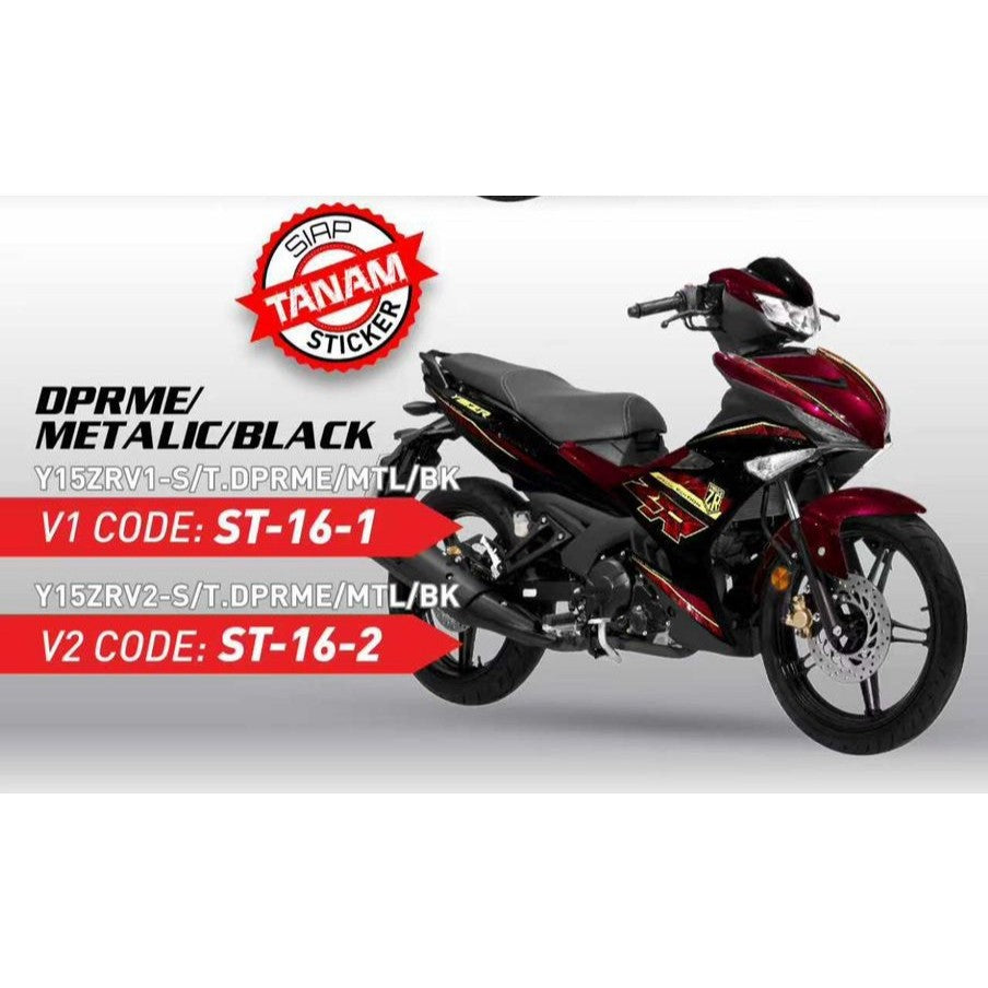 COVERSET BODYSET Y15ZR V1 V2 DPRME MTL RED TITAN MERAH ST-16 SIAP TANAM PREMIUM EDITION Y15 ORIGINAL VELOZI