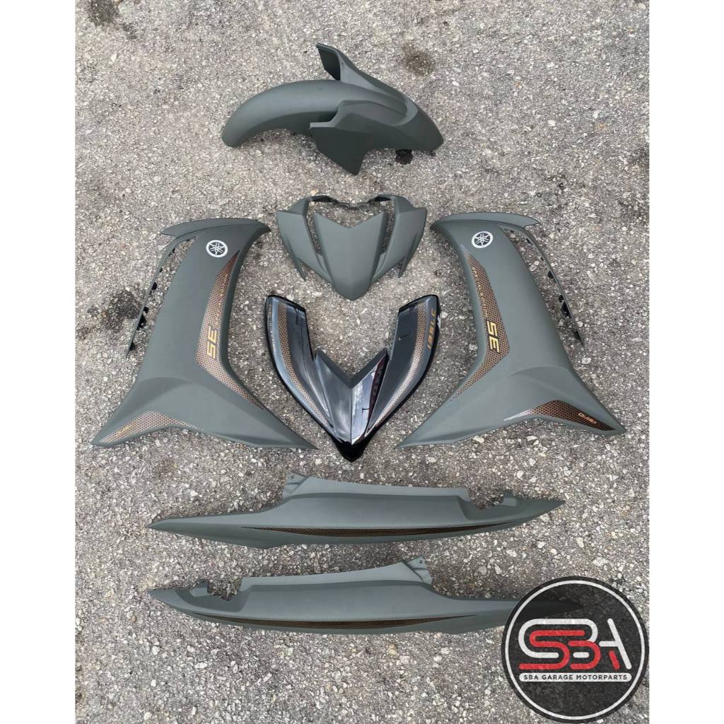 COVERSET BODYSET LC135 LC V8 MDNMA GREY S.E FUEL INJECTION ORIGINAL HLY HONG LEONG YAMAHA / VELOZI / M SEKI SIAP TAMPAL