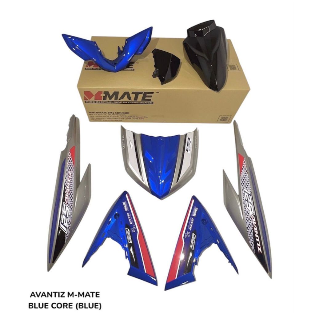 COVERSET BODYSET EGO AVANTIZ BLUE CORE BLUE M MATE / VELOZI YAMAHA STICKER SIAP TAMPAL FULLSET
