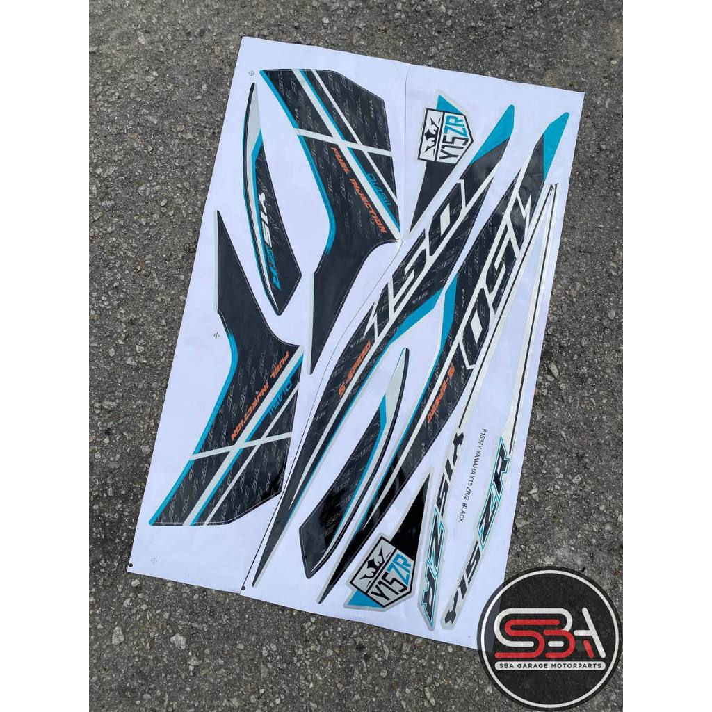 STICKER BODYSET / STRIPE COVERSET Y15 V1 V2 SMX SILVER ROBOT BLACK NO 2 MORITAKA YAMAHA ORIGINAL