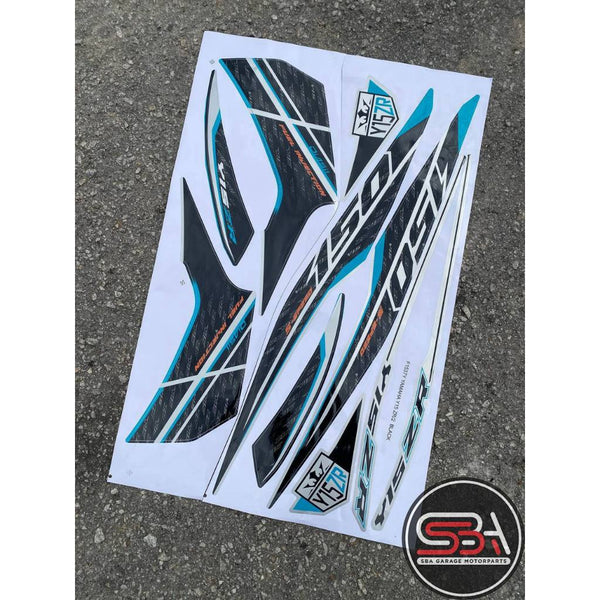 STICKER BODYSET / STRIPE COVERSET Y15 V1 V2 SMX SILVER ROBOT BLACK NO 2 MORITAKA YAMAHA ORIGINAL