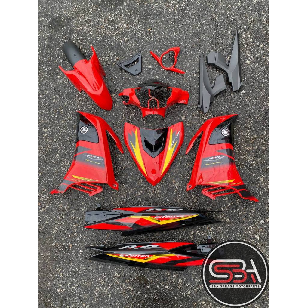 COVERSET BODYSET YAMAHA LC LC135 V6 V7 DR EXCITER RC RED MERAH STRIPE TANAM CODE 016 DOCTOR EDITION OEM