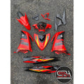 COVERSET BODYSET YAMAHA LC LC135 V6 V7 DR EXCITER RC RED MERAH STRIPE TANAM CODE 016 DOCTOR EDITION OEM