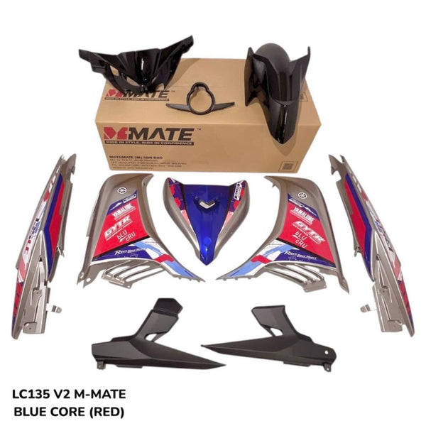 LC135 LC V2 V3 BODY COVER SET DR BLUE CORE ( RED ) FUEL INJECTION FI YAMAHA DESIGN READY TO INSTALL OEM MATTE
