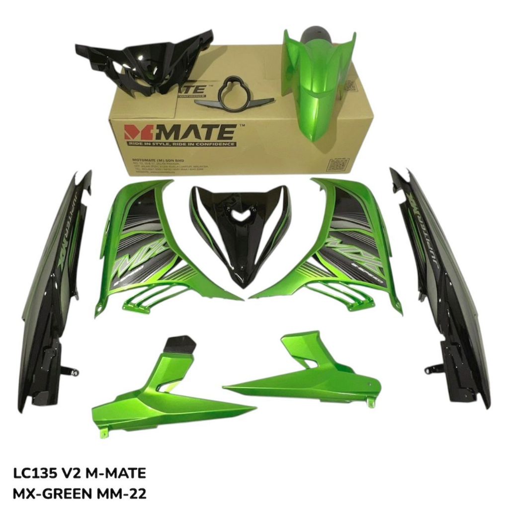 COVERSET BODYSET YAMAHA LC LC135 V2 V3 V4 V5 V6 V7 JUPITER MX GREEN MM-22 MM-07 SIAP TAMPAL M MATE VELOZI FULLSET