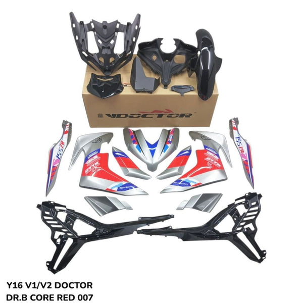 Y16 V1 V2 COVERSET BODYSET Y16ZR BLUE CORE RED 007 ORIGINAL DOCTOR YAMAHA READY TO INSTALL