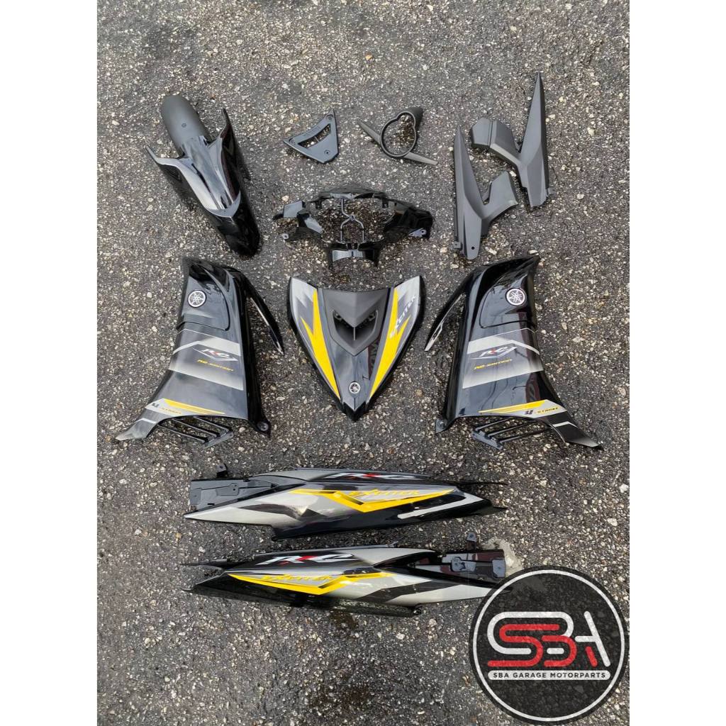 COVERSET BODYSET YAMAHA LC LC135 V6 V7 DR EXCITER RC BLACK HITAM STRIPE TANAM CODE 015 DOCTOR EDITION OEM