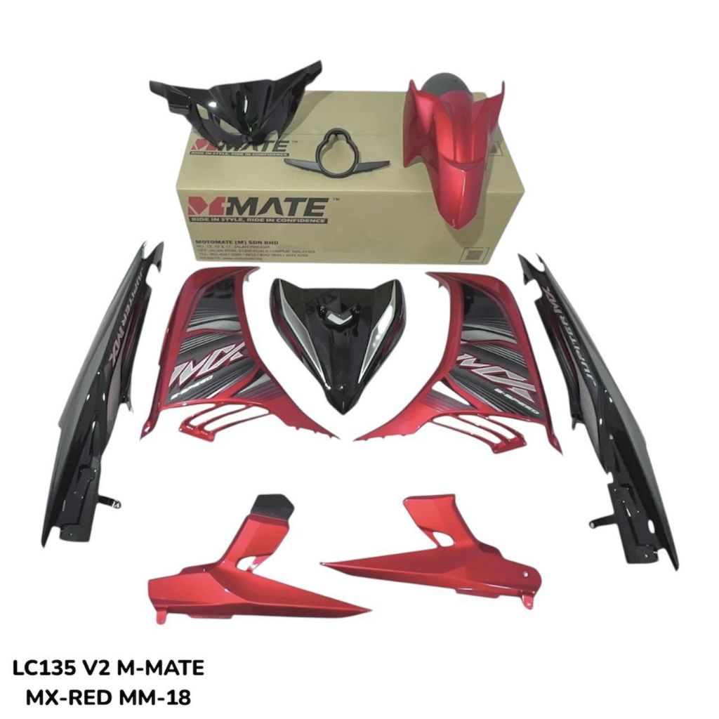 COVERSET BODYSET YAMAHA LC LC135 V2 V3 V4 V5 V6 V7 JUPITER MX RED MM-18 MM-03 SIAP TAMPAL M MATE FULLSET VELOZI