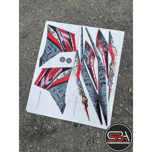 BODY STRIPE STICKER SET / COVERSET LC 135 V6 MORITAKA RED ORIGINAL YAMAHA MORITAKA GRADE AA NO. 17